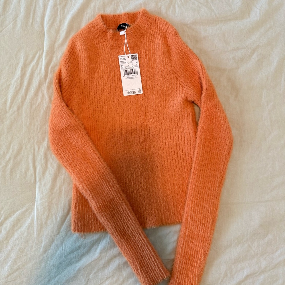 Mango Orange Crew Neck Sweater View 2